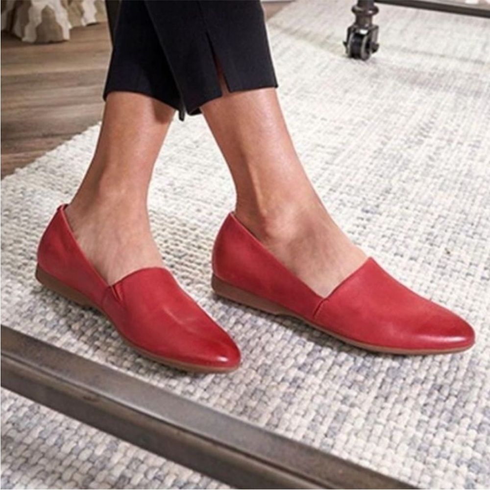 Dansko Larisa Flat Loafer Leather Poppy Red Women Size 42